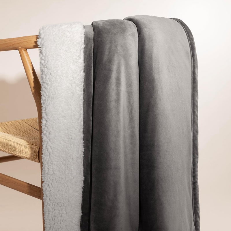 UGG Bliss Throw Blanket Plush Soft Fleece Fluffy Blankets for Bed or Couch Oversized Warm Reversible Machine Washable Medium Weight Home Decor Giftable Throw, 50-inch x 70-inch, Charcoal Grey - Image 5